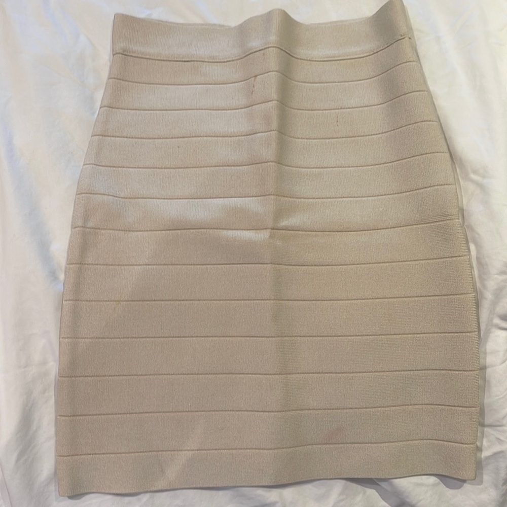 Bebe Tan Bandage mini skirt